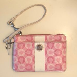 Pink and White Wrist Wallet
